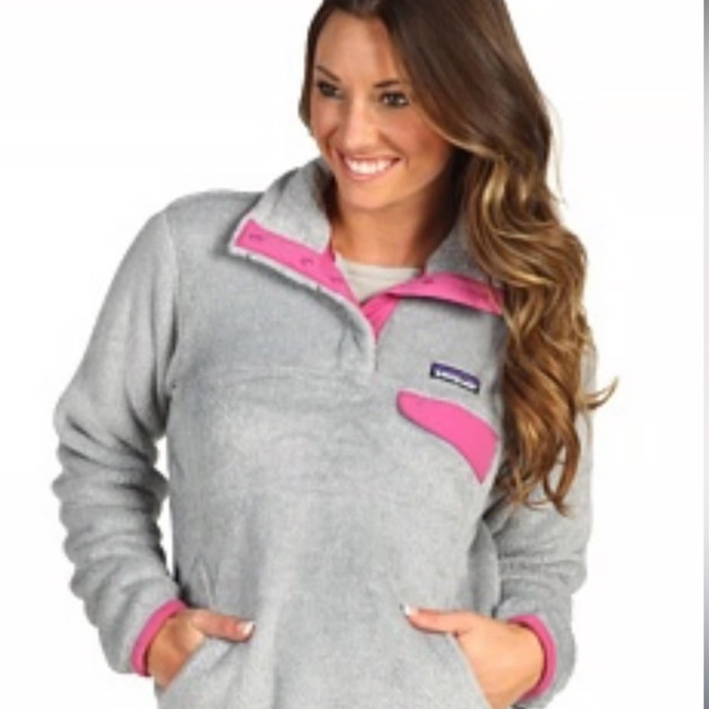 Patagonia Women's Fleece Retool Snap-T
Pullover Gray Pink Size Small 
 EUC - Picture 2 of 5